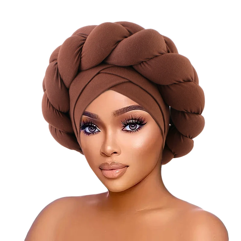 Wholesale Custom Logo Hair Plain stretchy African Head Wraps Braid African Turban Cap Headscarf Beanie Cover Headwrap For Women