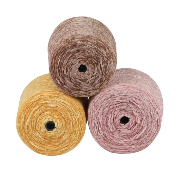 
Thick Vegan Dope Dyed High Quality Crochet Arm Knitting Baby Polyester Velvet Chenille Yarn 