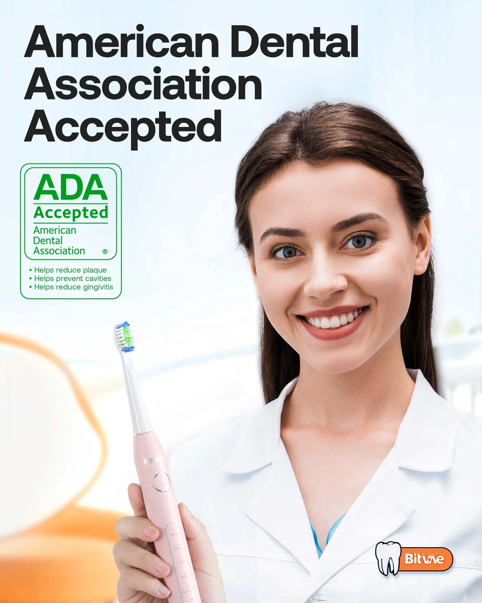 Bitvae BV D2 8 Toothbrush Heads Pink Smart Sonic Electric Toothbrush for Women