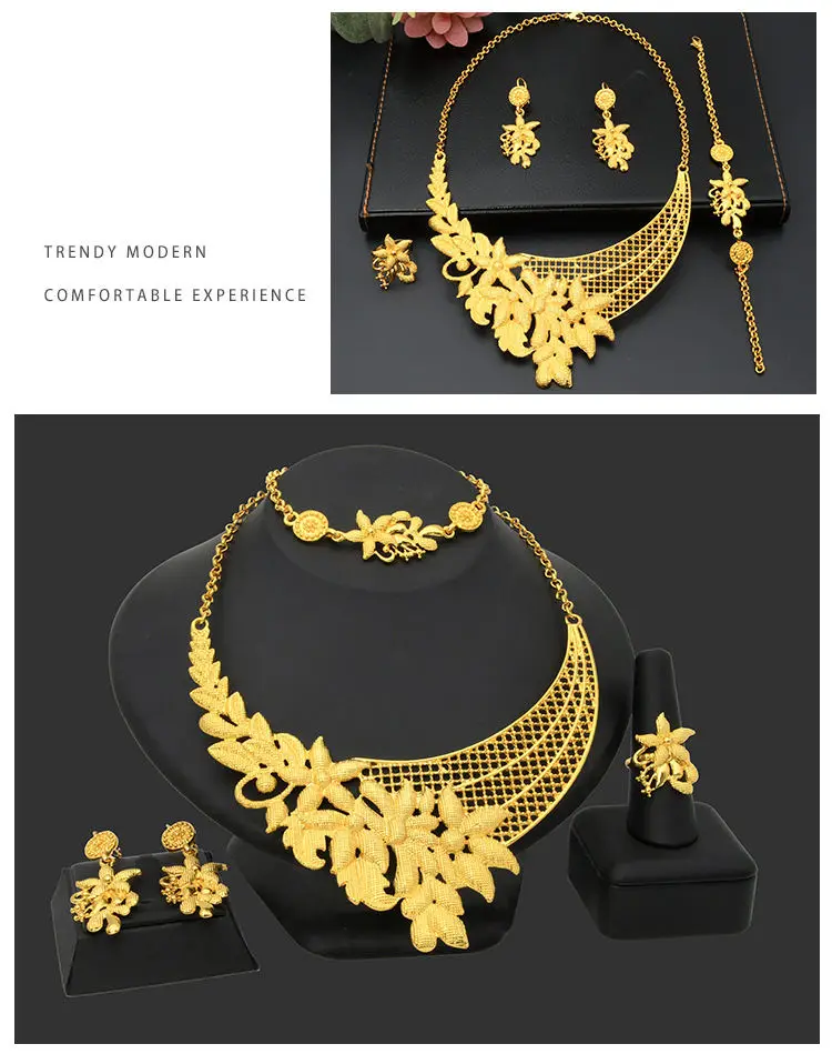 2022 Fashion Women Jewelry, Set Saudi 18K Gold Plated Wholesales Cheap Bridal African Jewelry Set/