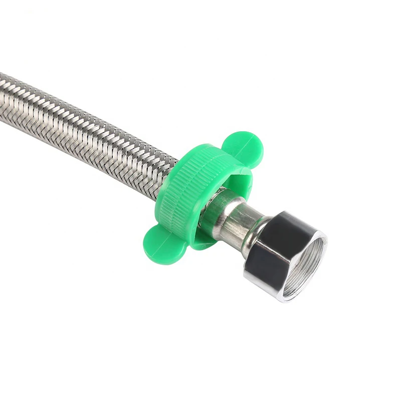 50cm flexible toilet connector stainless steel 304 braided hose with green plastic spanner