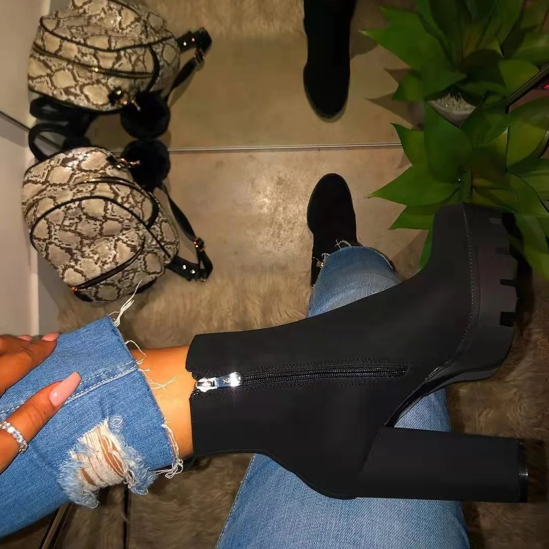 LFZ-59 Ladies Footwear Shoes 2022 Platform Boots Short Ankle Boots Women Shoes Outdoor Winter Boots for Women