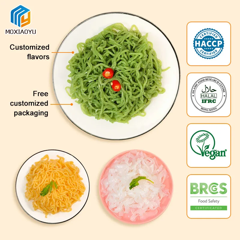 Moxiaoyu Free Sample Gluten Free Shirataki Spaghetti Diabetic Food Konjac Spinach Noodles