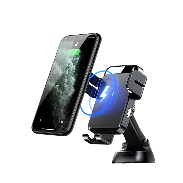 
Amazon Hot Selling China Wholesale 15W Automatic Super Qi Fast Charger Bracket Mobile Phone Mount Car Holder Wireless Charging 