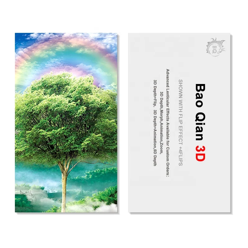 
custom 3D lenticular card 3D flip changing effect lenticular business card 