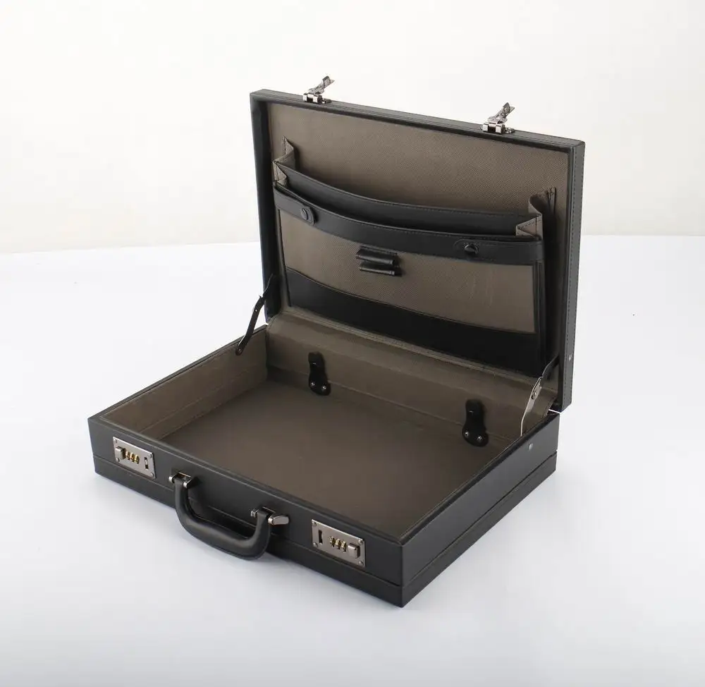 Hot-selling man business cheap wholesale leather briefcase box men with locks