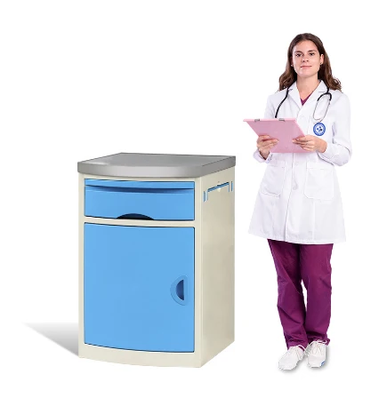 Good quality hospital furniture ABS bedside locker bedside cabinet with casters