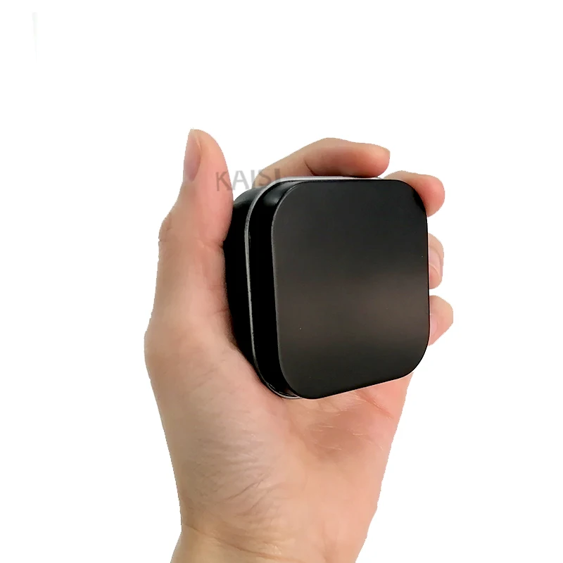 Stocks Custom Printed Mini Black Tin Food Grade Candy Square with Lid