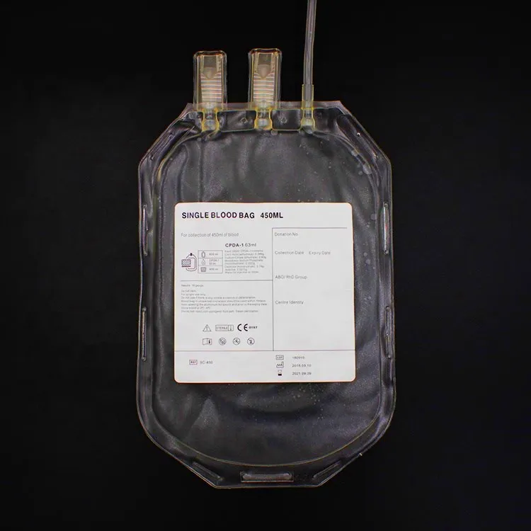 450ml 500ml medical single triple plasma collection blood bag