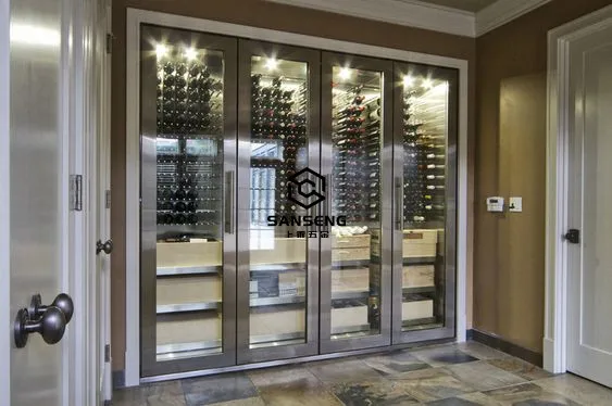 Stainless steel metal modern wine cabinet bar living room furniture
