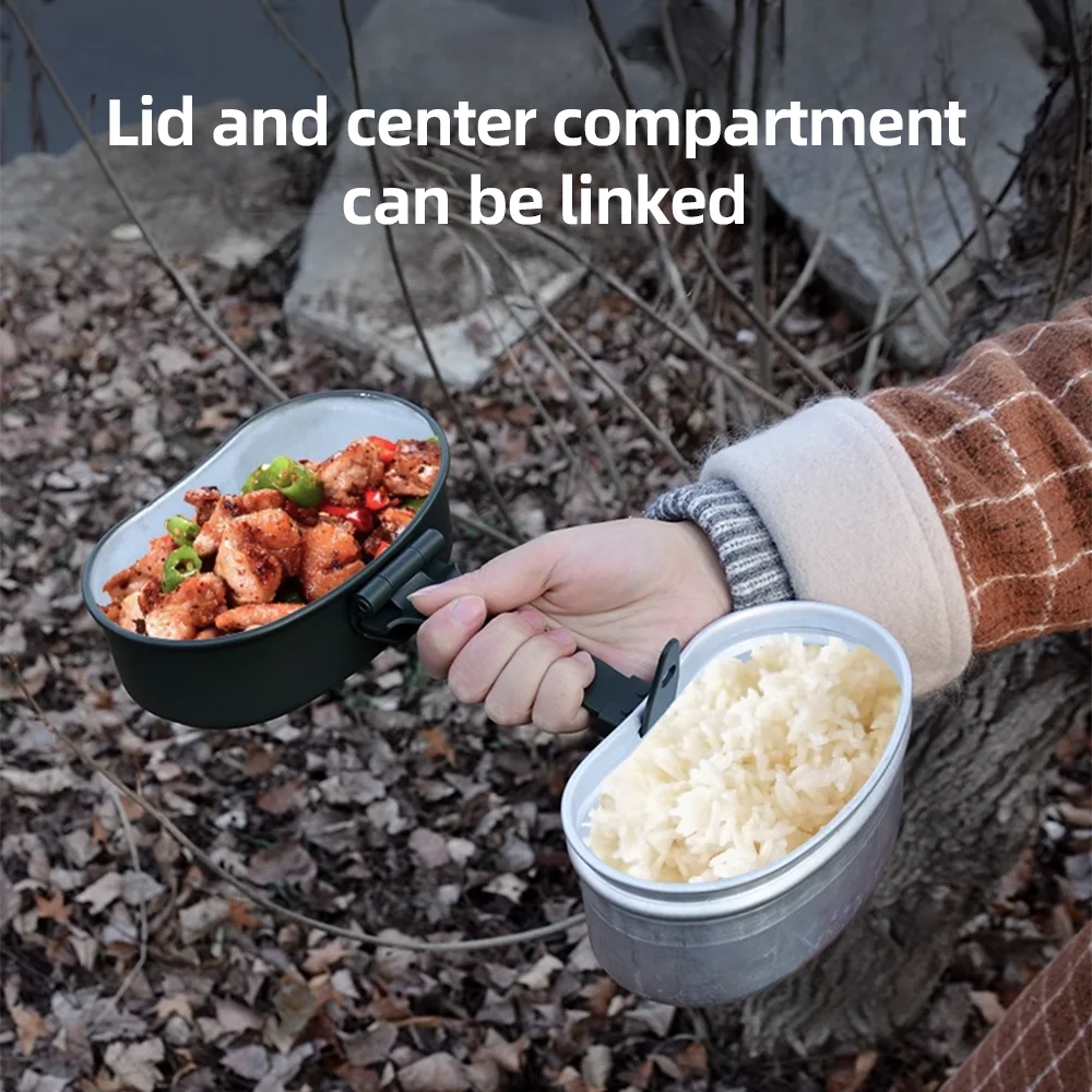 Customized 3Pcs Outdoor Camping Light Weight Mess Kit Aluminum Mess Tins Canteen