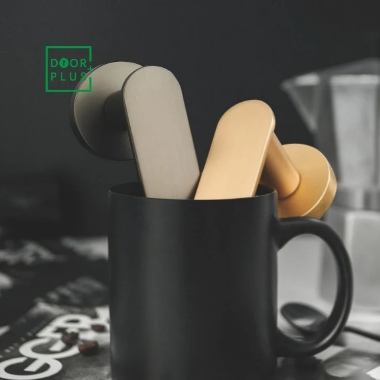 Doorplus Modern Simple Round Door Handles With Lock Interior Door For Bathroom Bedroom Door Hardware