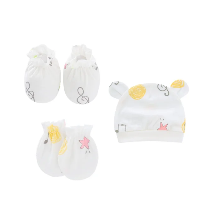 Набор унисекс для новорожденных девочек и мальчиков, перчатки и шапки, наборы для младенцев, ясельного возраста, носков и шляп