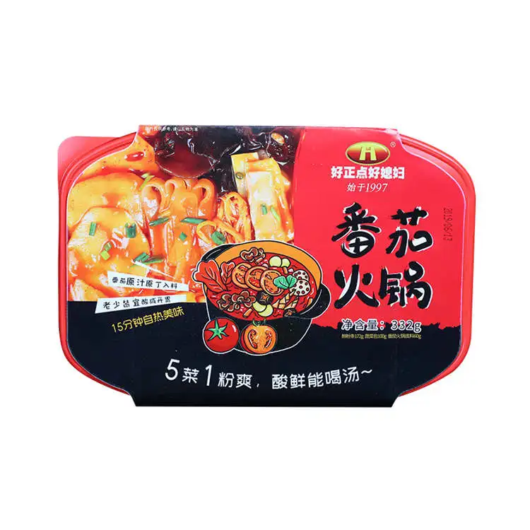 Вкусный свежий томатный аромат, самонагревающийся мгновенный горячий горшок с различными овощами