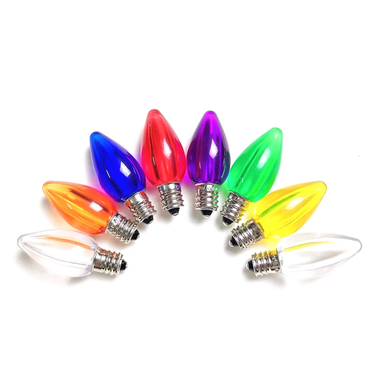 Водонепроницаемая супер яркая Рождественская Светодиодная лампа C7 гладкая прозрачная акриловая небьющаяся