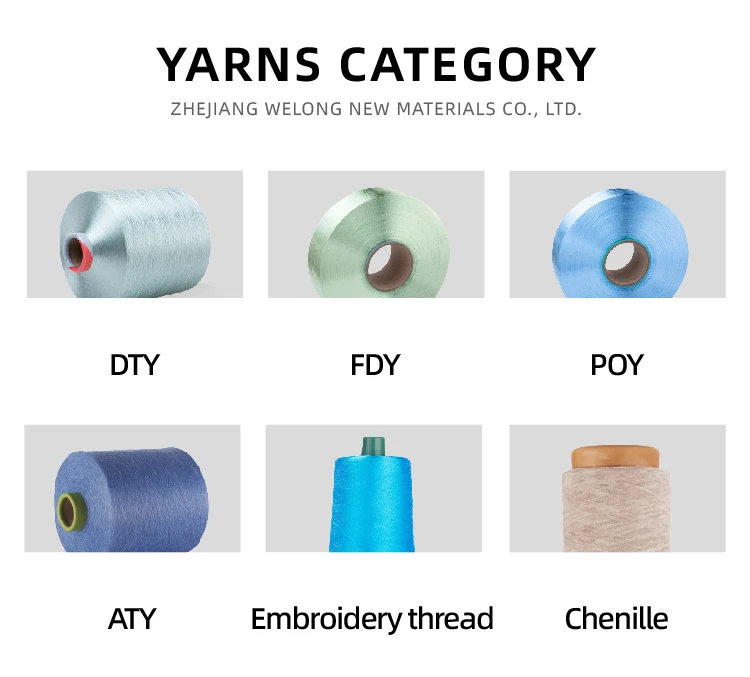 Manufacturer Wholesale 150D dty polyester yarn dope dyed color polyester filament yarn