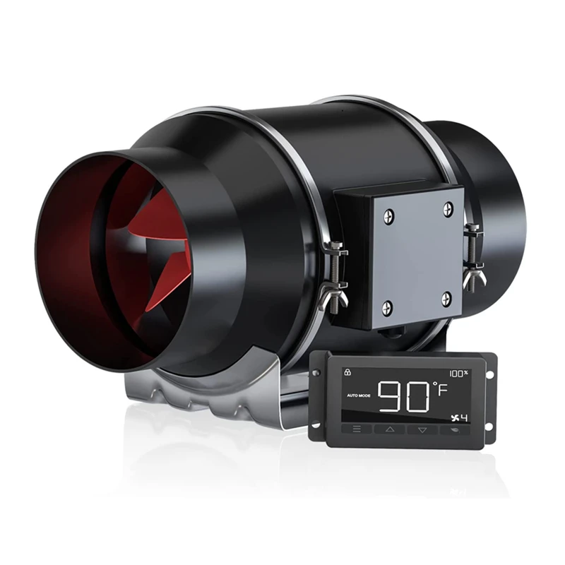 Drop shipping 8 inch 900CFM Duct fan with Temperature and Humidity Controller Exhaust Blower inlin duct fan for Hydroponics