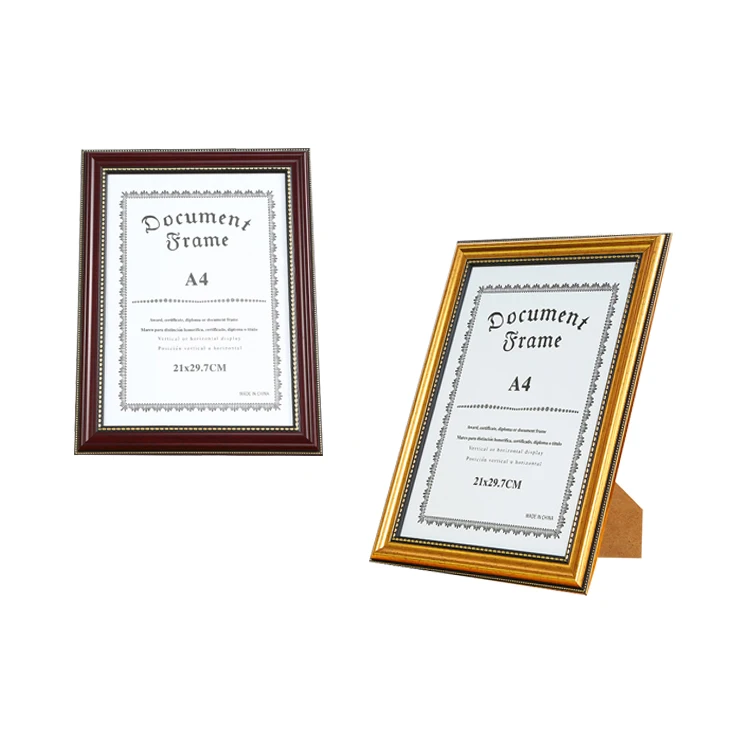 Mengkai Hot Sale  Customized A4 Siz Certificate Frame Handmade Plastic Diploma Frame