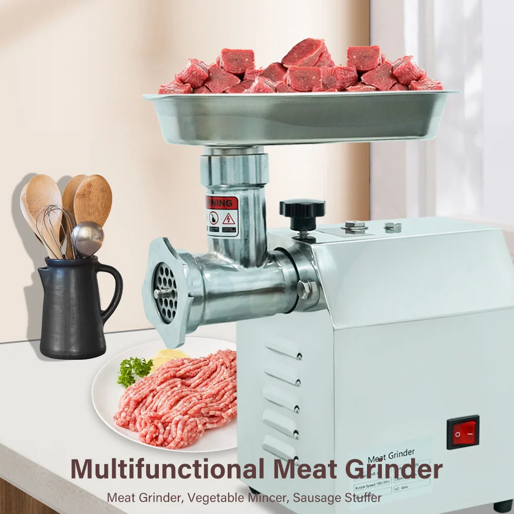 TC8-2 Electric Meat Grinder 650w Heavy Duty S.steel Meat Mincer Machine, Sausage Stuffer Tubes Kubbe Attachments
