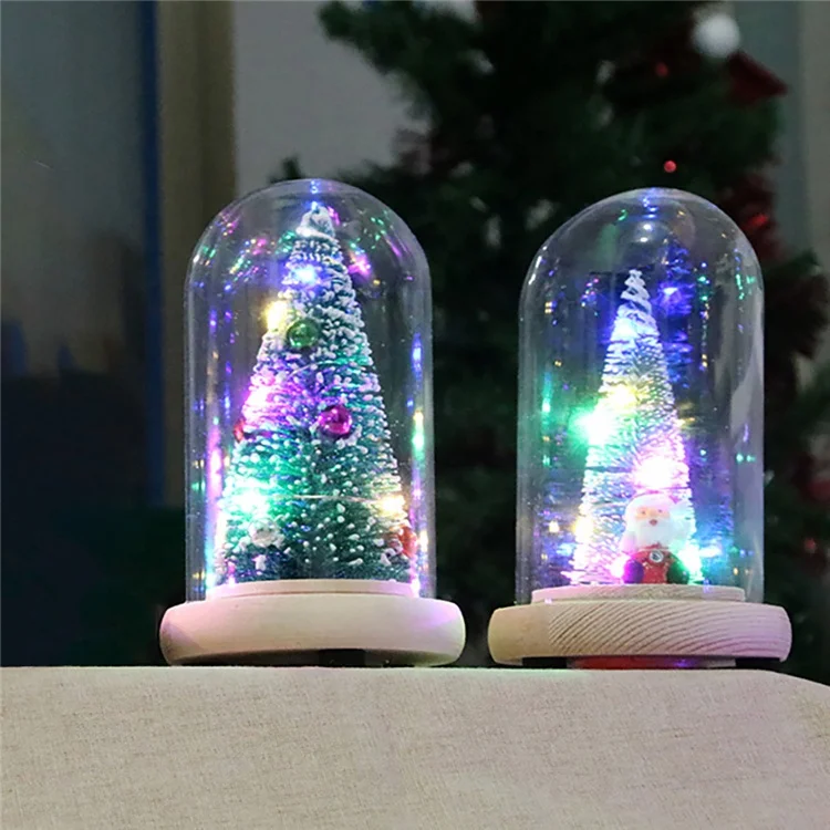 Mini Christmas Tree Glass Cover christmas tree lighting Christmas gift