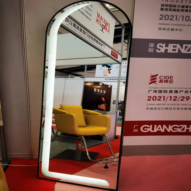 Прямая продажа с фабрики, оптовая продажа, Зеркало полной длины для салона красоты со светодиодной трубкой, зеркало для салона красоты