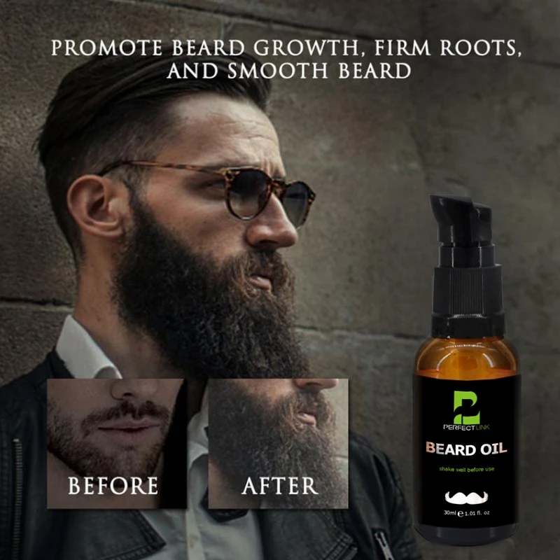Private Label 30ml Men Beard Care Oil Nourishing Repairing Smoothing Organic Beard Growth oil for Men