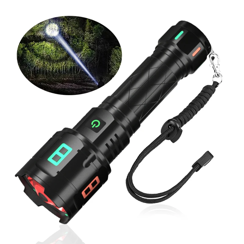 Emergency USB rechargeable waterproof tactical flashlight self defense flashlight powerful led torch light for hunting hiking