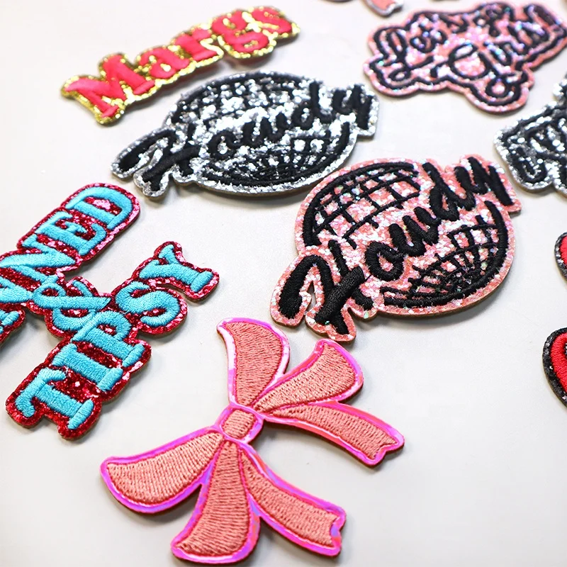 Personalized Iron On Hat Applique Design Patches Custom Bordados Embroidery Patch Flower Badge For Hat