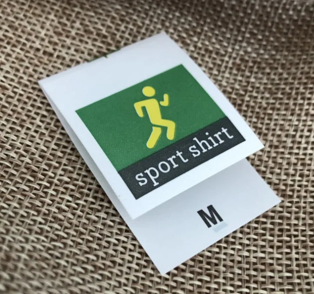 Gold Design Logo Garment Center Fold Tags Customized Clothing Jacquard Iron Private Woven Patch