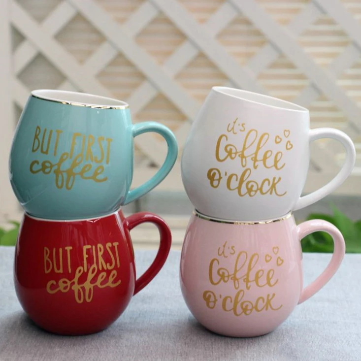 13oz Custom Printed Decals Customizable Coffee Mug Ceramic Round Cup For Office And Home