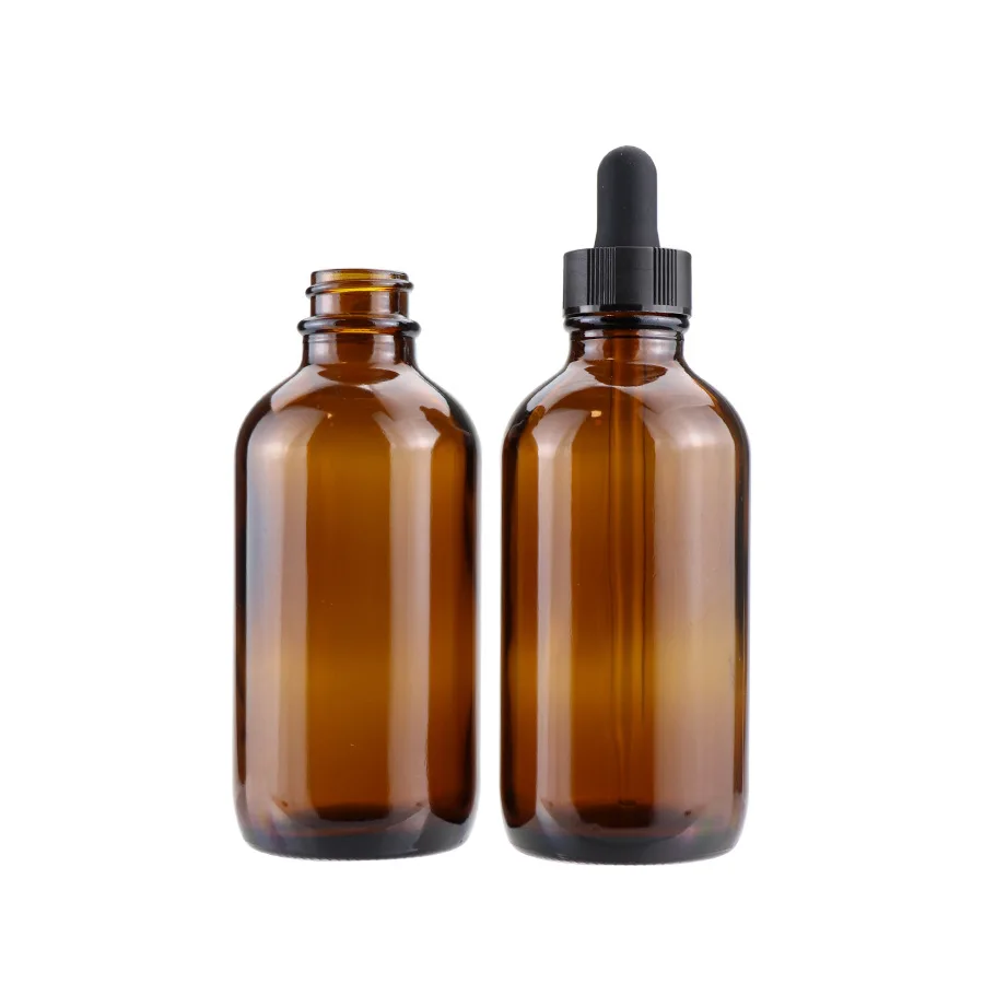 1oz 2oz 4oz 15ml 30ml 60ml 120ml boston amber cosmetics empty essential oil face serum glass dropper bottles with pipette