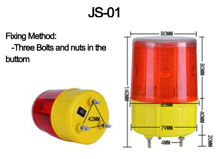 Светодиодный солнечный маячок средней интенсивности, строительная дорожная док-станция, морской беспроводной контроль света, мигающий
