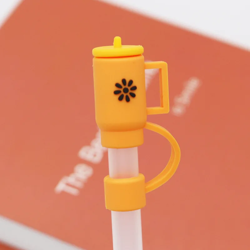 Hot selling 10mm caliber straw cap 3D stereoscopic silicone dust stopper, water cup, beverage bottle, party decoration supplies