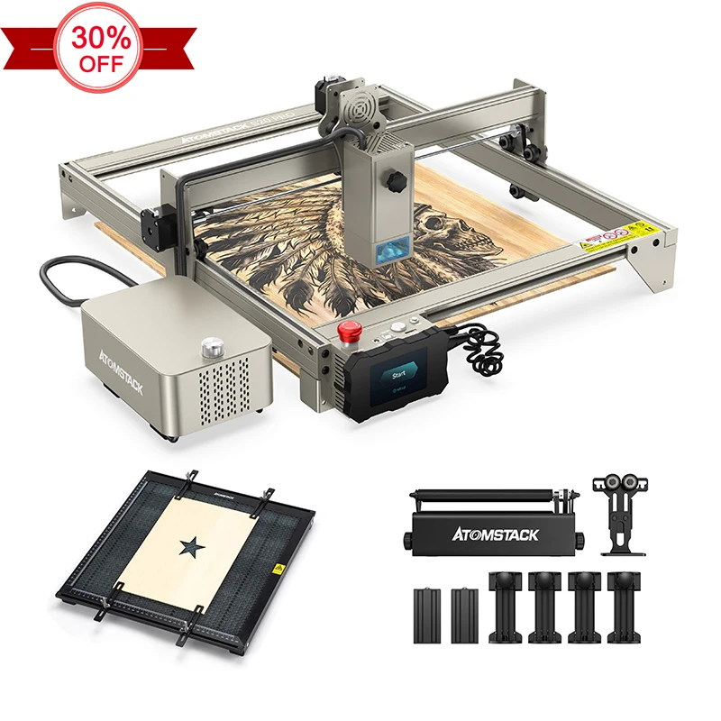 In Stock ATOMSTACK X20 PRO S20 PRO A20 PRO Fiber Wood Pipe Laser Engraving Machines Cutting 130W CNC Metal Engraving Machinery