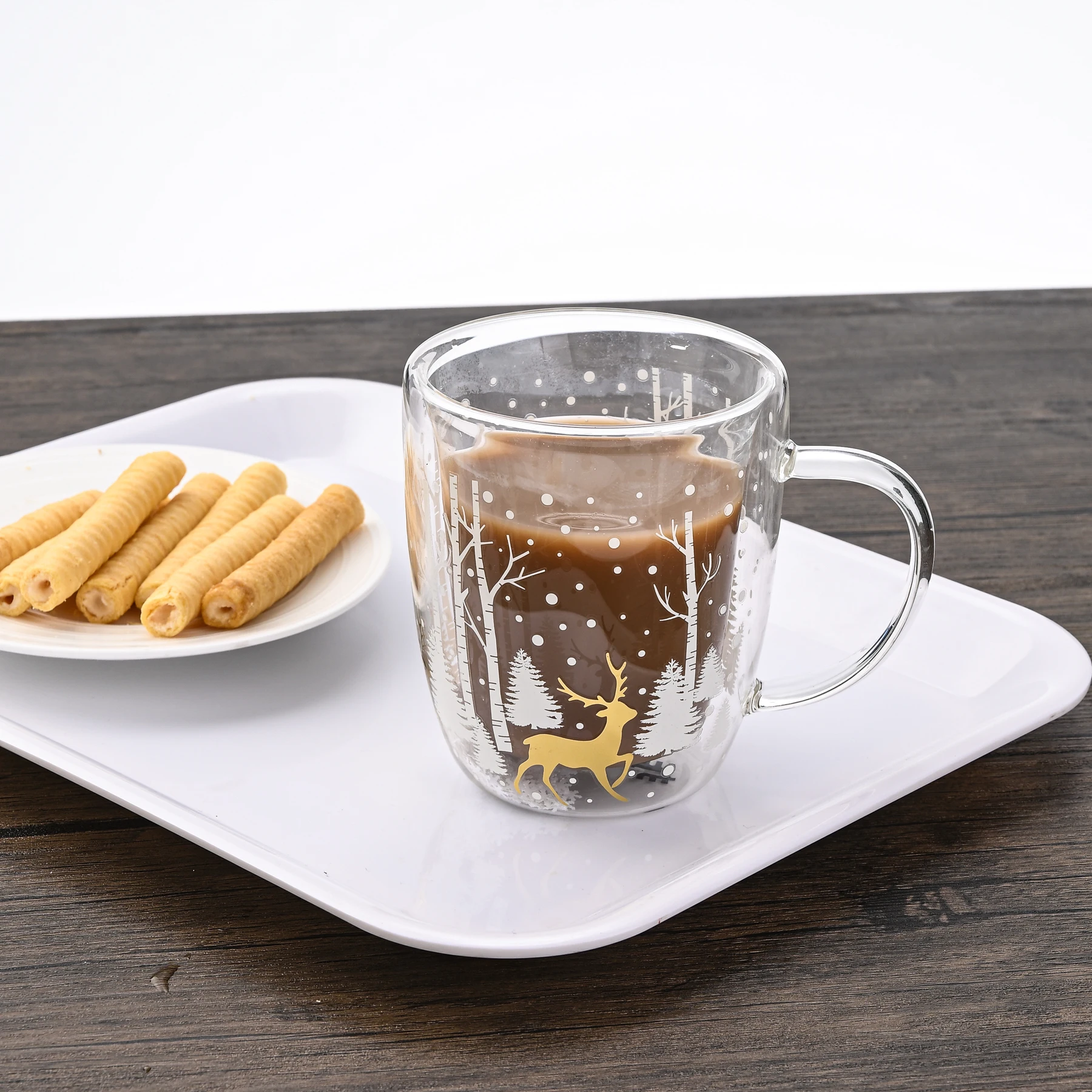 New Christmas Tree Cups Heat Resistant Double Wall Glass Cup Christmas Mug Christmas Gifts