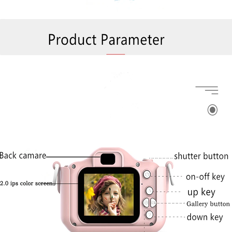 2.0 Inches IPS Screen Digital Kids Camera d5 Kids Camera With Games Video 2000w Photographs For Children Camera