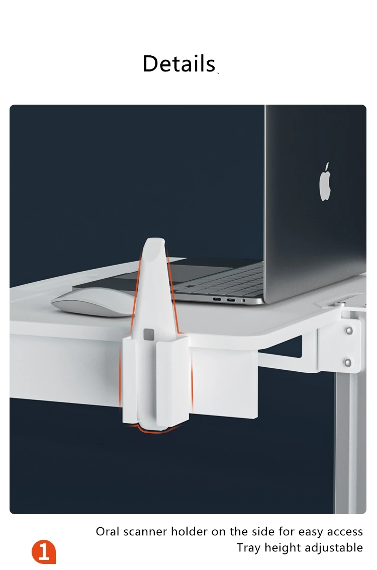 Dental cart laptop notebook medical cart medical trolley for dental clinic hospital oral scanner