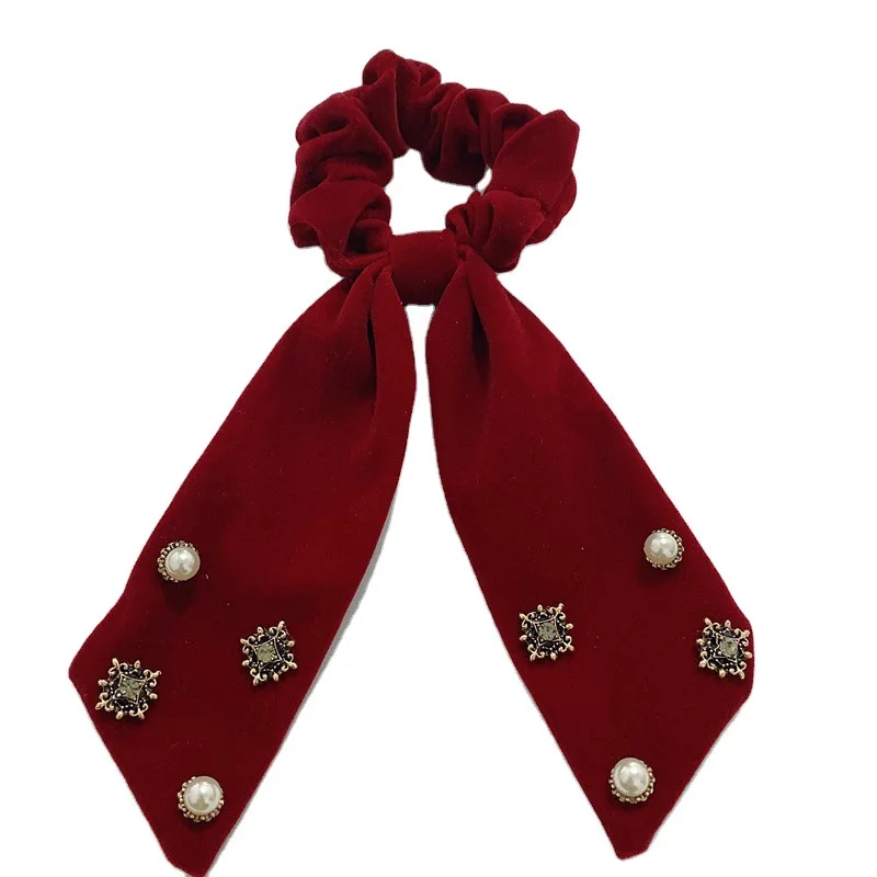 Высококачественная Красивая Ретро бархатная лента с бантом аксессуары для волос девочек и