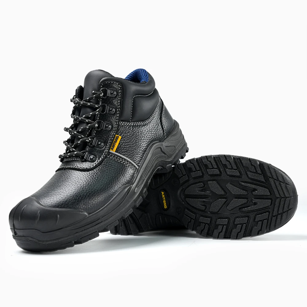 ANTENG Custom S3 Waterproof standard Steel Toe Cow Leather Men Safety Shoes Industrial Construction Work Boots