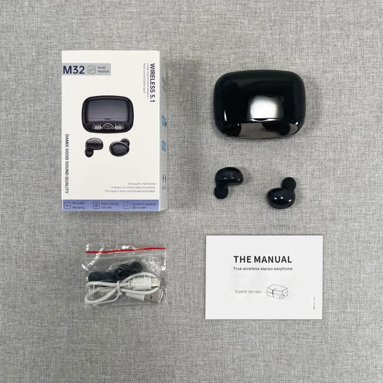 M32 TWS Wireless Headphones Earphones BT Stereo Touch Control Noise Reduction Low latency Earbuds Headsets With Microphone