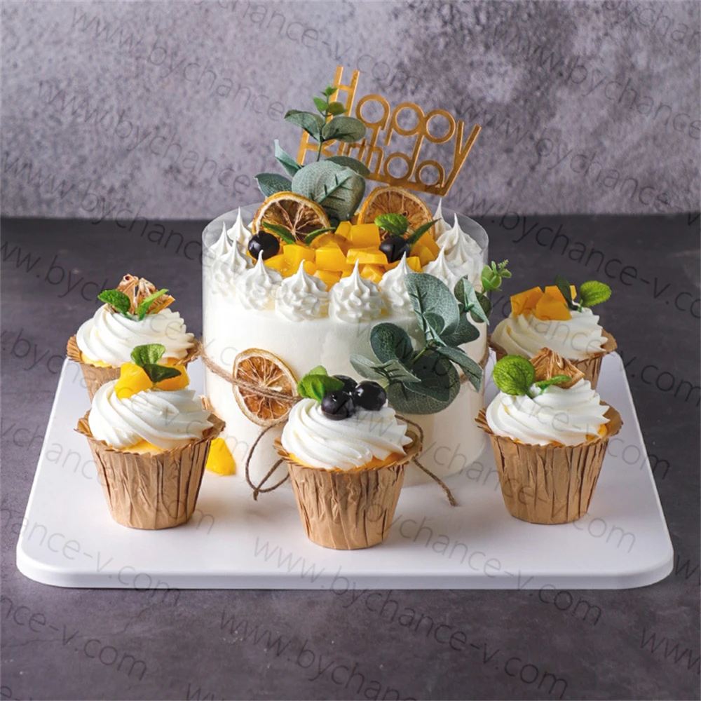 High end artificial strawberry fake birthday cake and cupcakes model kits for Wedding party event elegant centerpieces