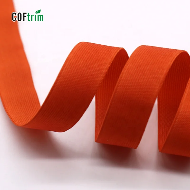 
guangzhou factory Eco-Friendly 5/8 Fold Over Elastic tape Flat elastic bias Binding Tape for shoes garment 