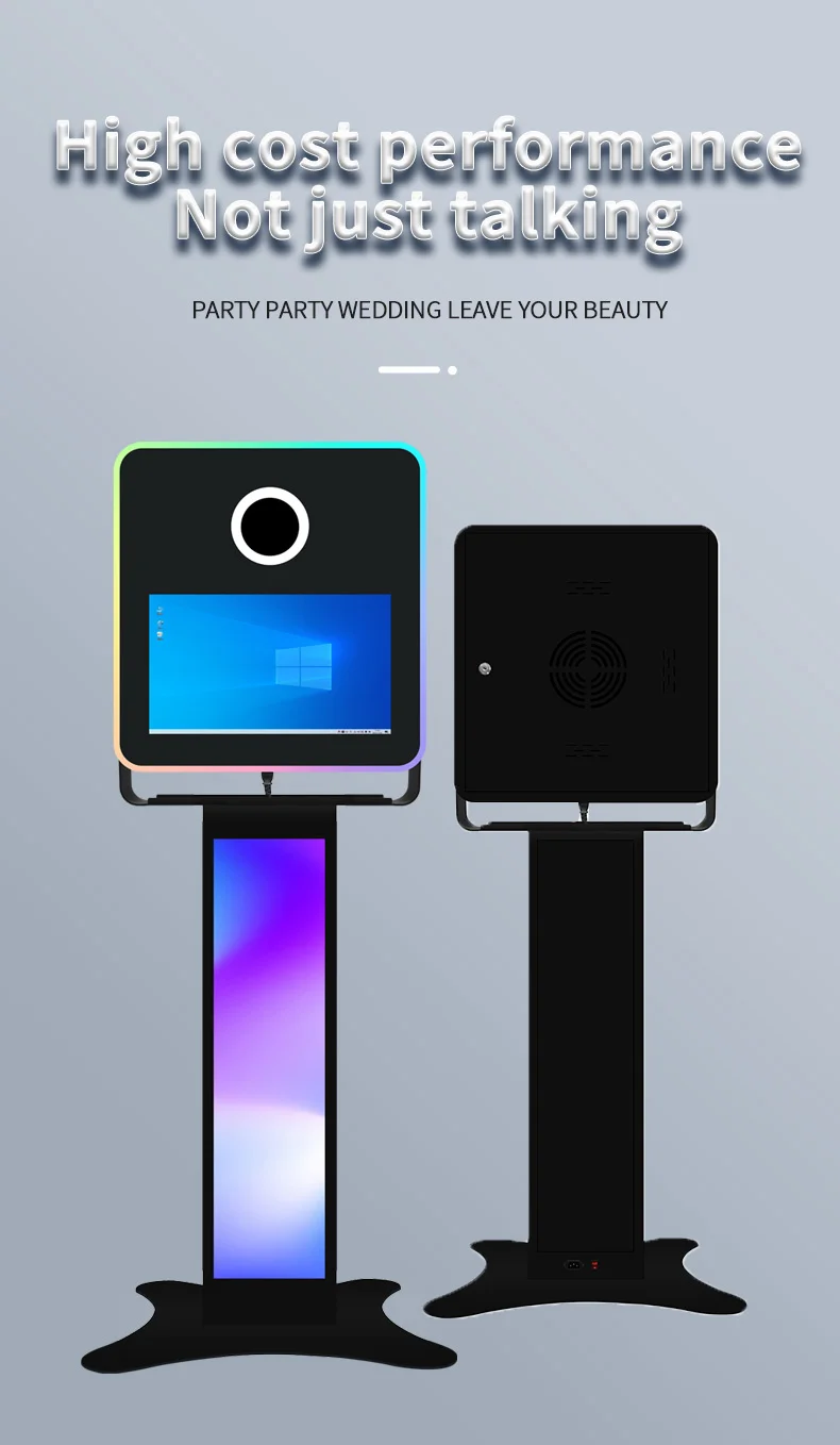 Touch Screen 15.6 Inch Lcd Monitor Camera And Printer Led Ring Light Photo Booth Selfie photo booth