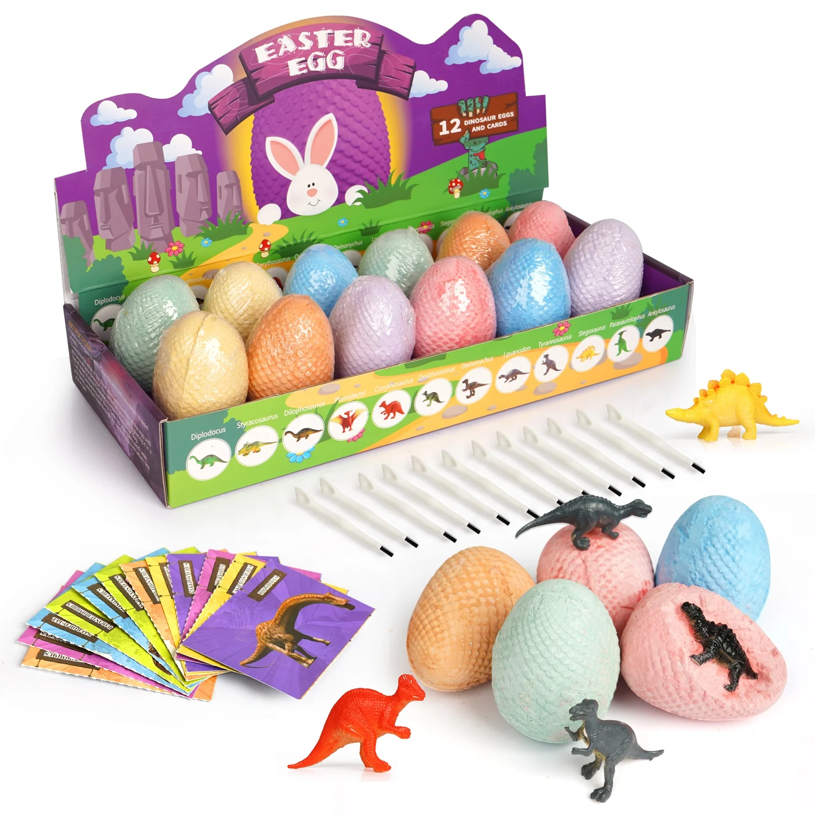 K8703 OEM Kids plaster dinosaur egg dig it out STEM game archaeology excavation kit diy educational toy