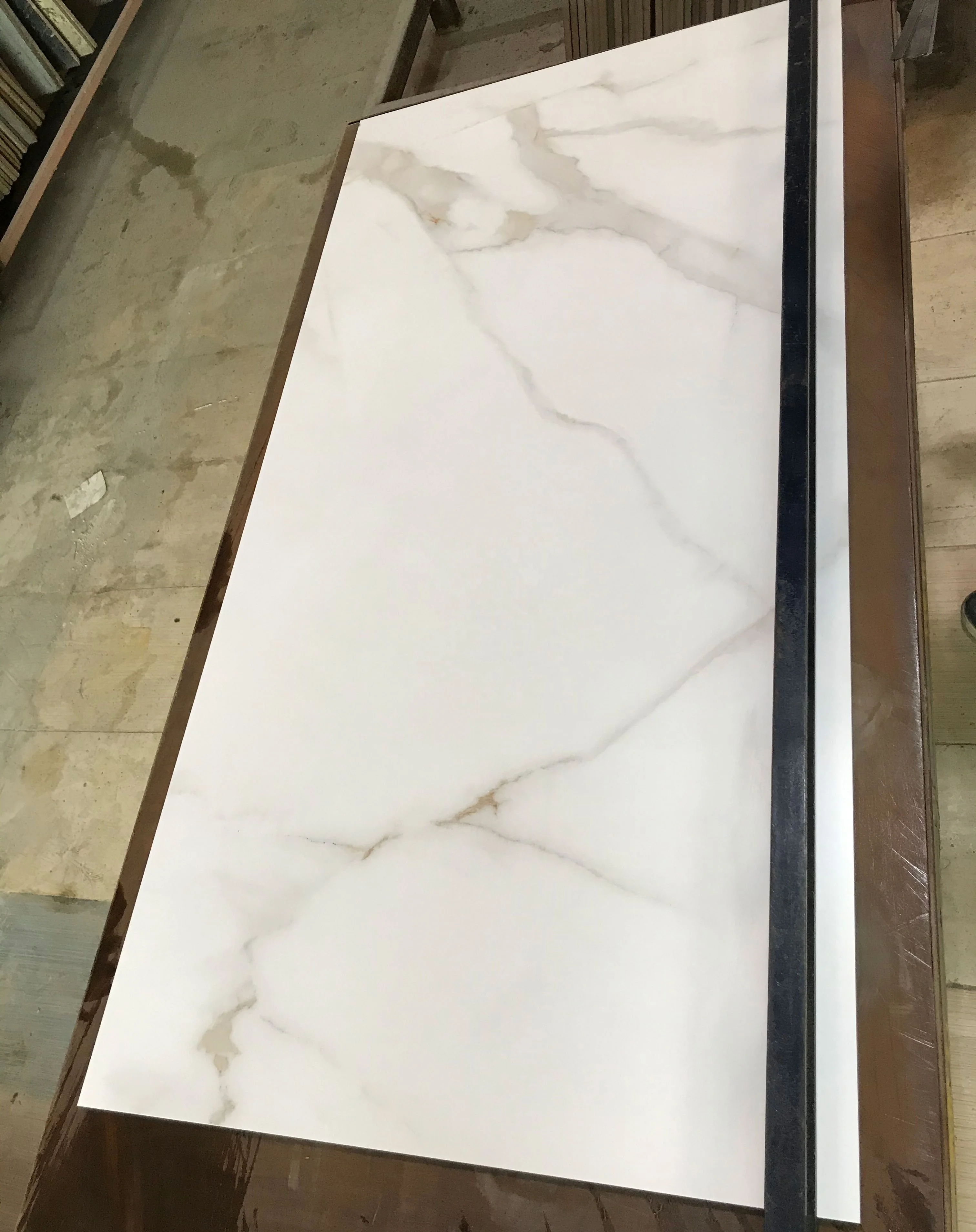 Living Room Floor and Wall Polished Porcelain Tile Project Tile