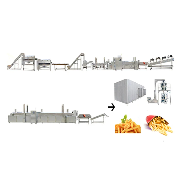 50kg/200kg/500kg/1000kgfrozen french fries production line french fried potatoes production line  potato french fries machine