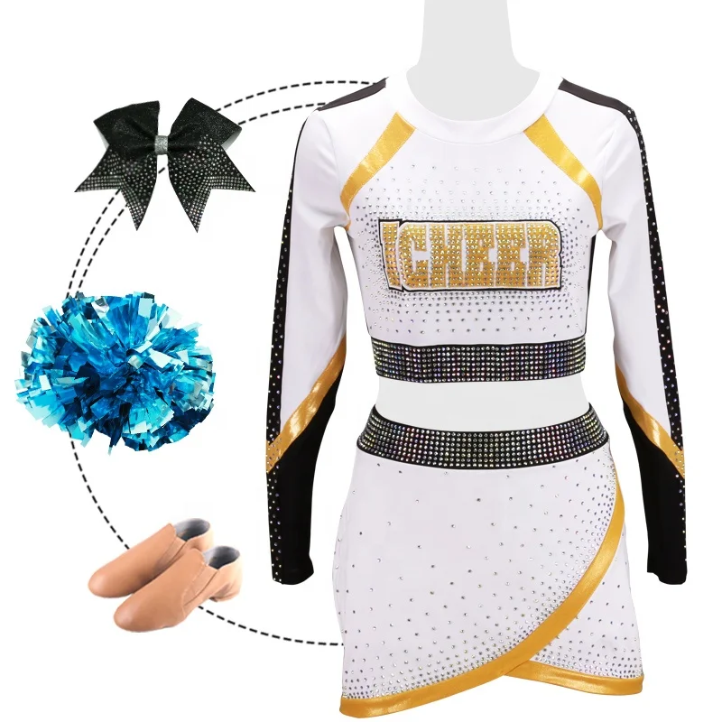 New Design Sublimation Printing Custom Pattern Kids Cheer Uniforms Cheerleading Wear Practice Shorts OEM Style  Cheerleading