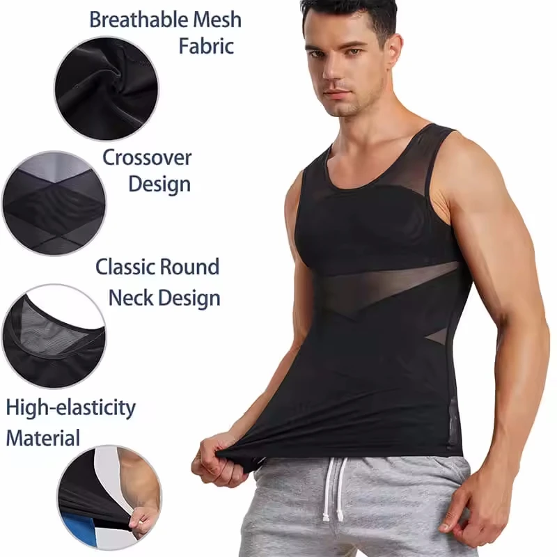 Slimming Body Shaper Slimming Underwear Corset Waist Cincher Bodysuit Tummy Shaper Vest For Men