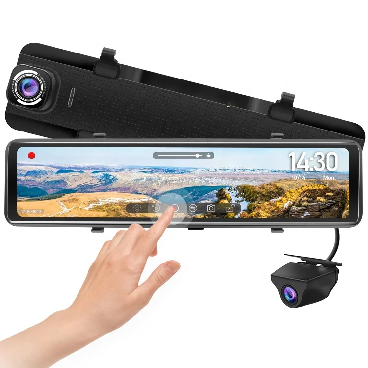 New Arrival 12 inch Rearview Mirror Dash Cam Dual 1080P Front and Rear Recording Car Camera for RIGHT Hand Driving