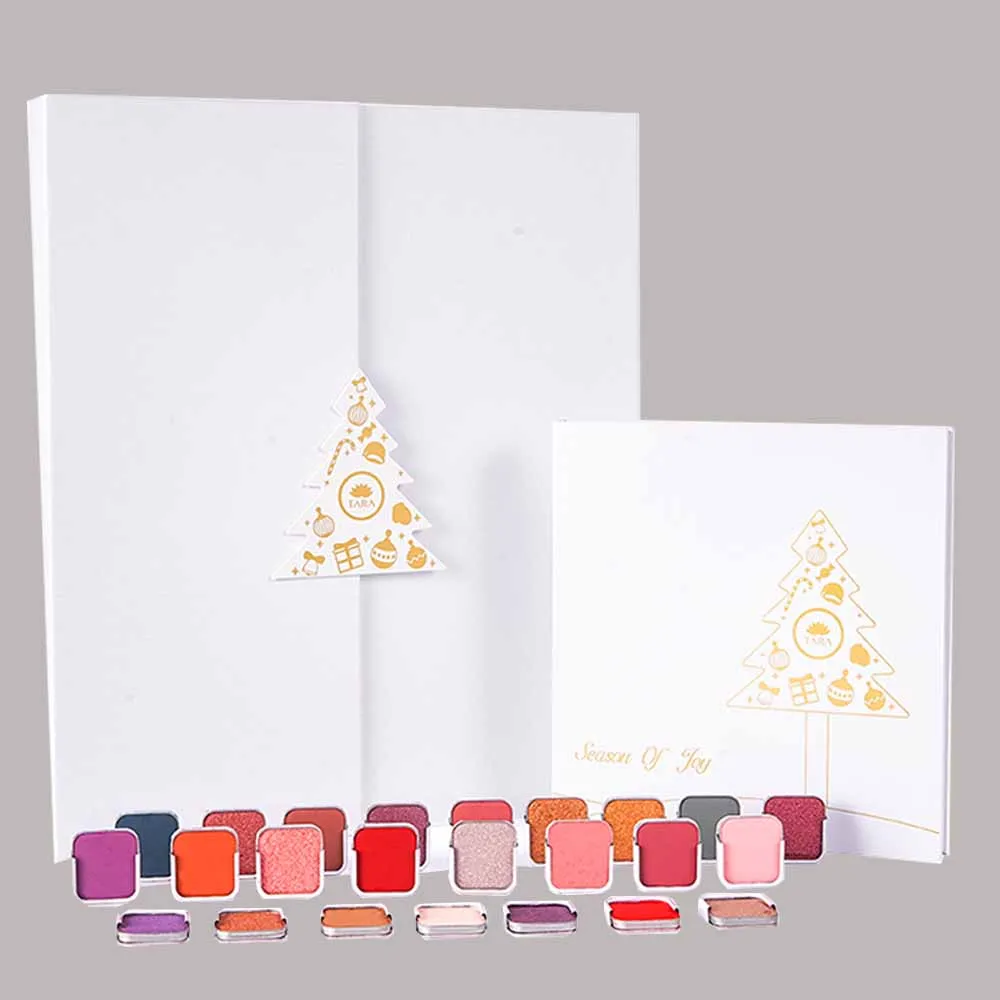 Christmas Makeup Wholesale Advent Calendar Private Label Eye Shadow Gift Set Box Make Up Set Private Label Cosmetics